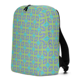 MCM Vintage Green and Blue Geometric Minimalist Backpack