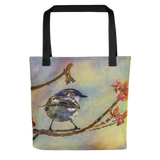 Bird and Blossom Tote Bag (15"x15")
