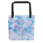 Blue and Lavender Geometric SpiralTote Bag (15"x15")