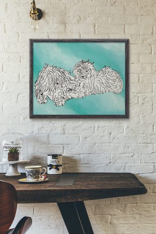 Keef & Gwydion - Hungarian Puli Dogs Giclée Art Poster