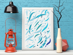 Blue Fish Giclée Art Poster