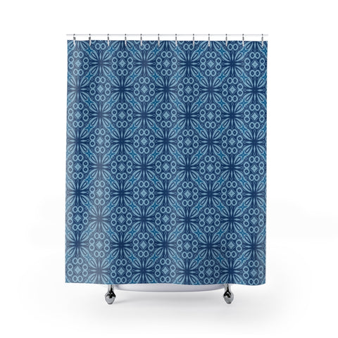 Blue Geometric Shower Curtain (71"x74")