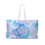 Blue and Lavender Geometric Spiral Weekender Bag (24”x13”)