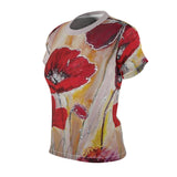 Emi Collection Poppies Women's AOP Cut & Sew Tee (Poppy on Front) (Adult)