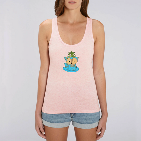 succulent tank top Fox and Succulent Women's Tank Top- 100% Organic (Adult) L / Burgundy