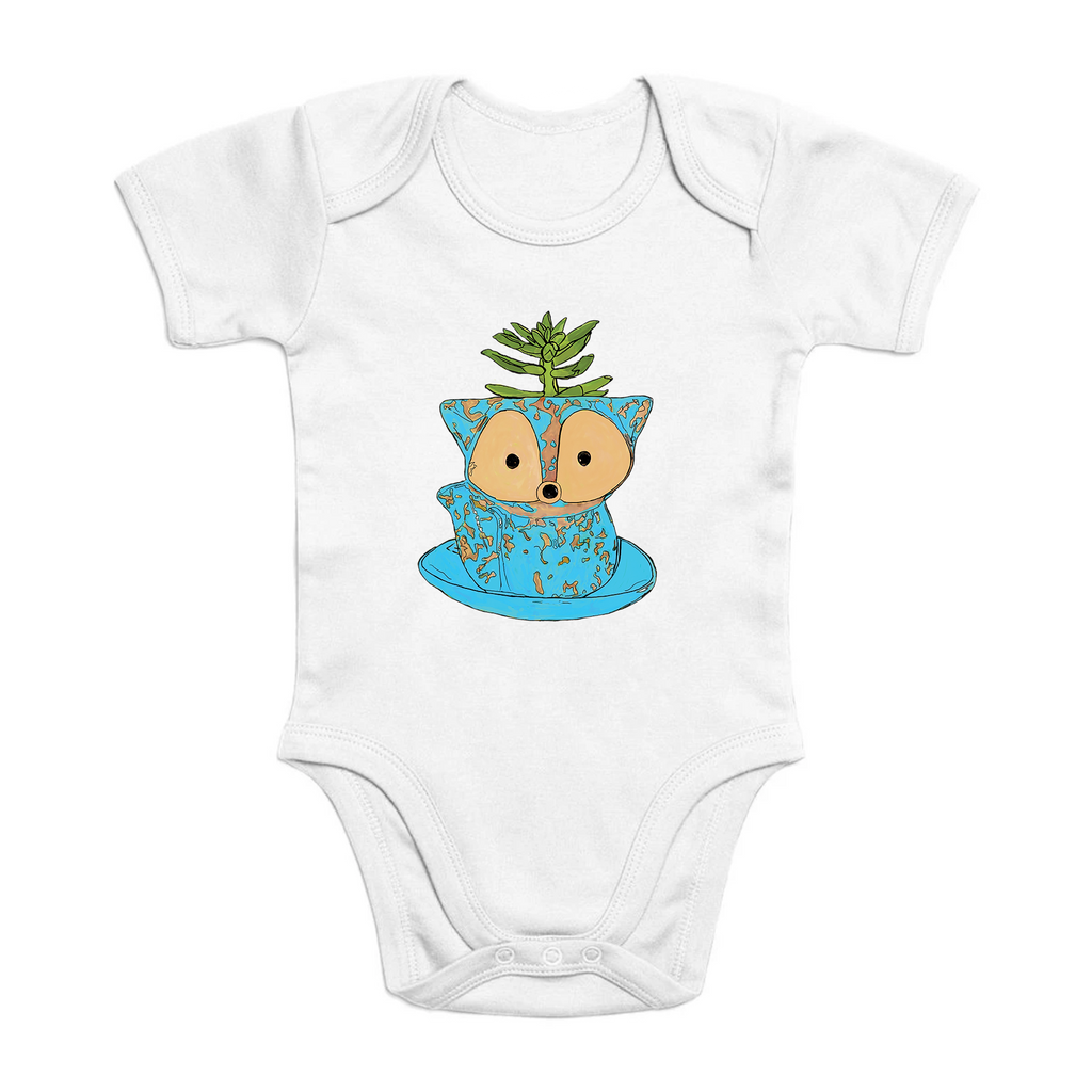 succulent onesie Fox and Succulent Baby Onesie Bodysuit