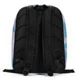 Blue and Lavender Geometric Spiral Minimalist Backpack