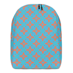 Vintage Coral and Blue Stars Minimalist Backpack