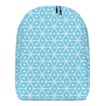 Vintage Blue and White Geometric Minimalist Backpack