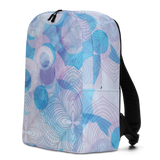 Blue and Lavender Geometric Spiral Minimalist Backpack