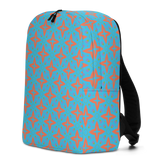Vintage Coral and Blue Stars Minimalist Backpack