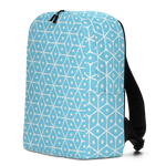 Vintage Blue and White Geometric Minimalist Backpack