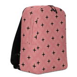 Vintage Pink and Black Stars Minimalist Backpack