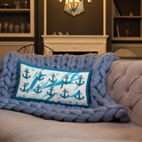 Blue Anchors 20"x12" Rectangular Premium Pillow (with pillow insert)