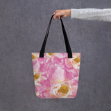 Pink Tulips Tote Bag (15"x15")
