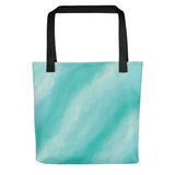Aqua Waves & Swirls Tote Bag (15"x15")