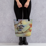 Bird and Blossom Tote Bag (15"x15")