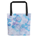 Blue and Lavender Geometric SpiralTote Bag (15"x15")