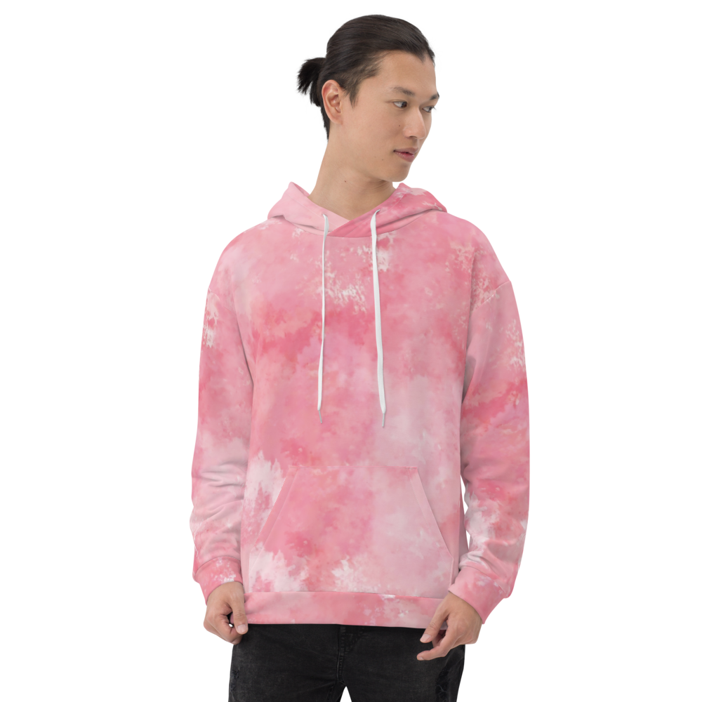 Tie dye pink and white hoodie sale