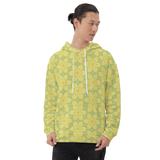 Yellow and Blue Floral Unisex Hoodie (Adult)