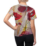 Emi Collection Poppies Women's AOP Cut & Sew Tee (Poppy on Front) (Adult)