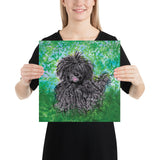 Hungarian Puli Dog in the Leaves Giclée Art Poster