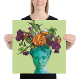 Blue Plant Woman Giclée Art Poster