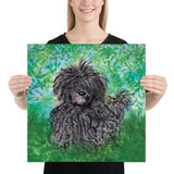 Hungarian Puli Dog in the Leaves Giclée Art Poster
