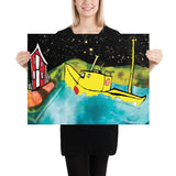 Blue Rocks Boat Giclée Art Poster