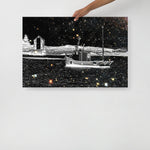 Ship on a Starry Night Giclée Art Poster