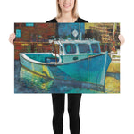 Blue Fishing Boat Giclée Art Poster