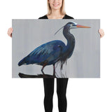 Great Blue Heron Standing Giclée Art Poster