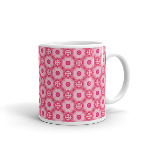 Pink Flowers White Mug (11oz or 15oz)